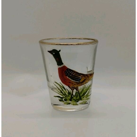 3-D Glass Shotglass - Pheasant Bird Shot Glass - Picture 2 of 7